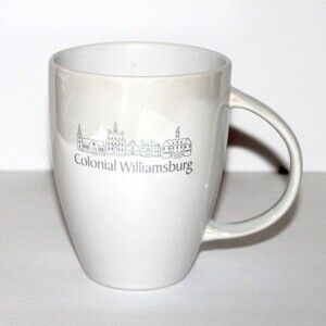Colonial Williamsburg mug white ceramic modern souvenir 16 oz